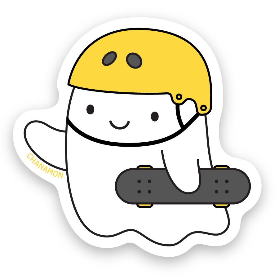 Skater Ghost Sticker