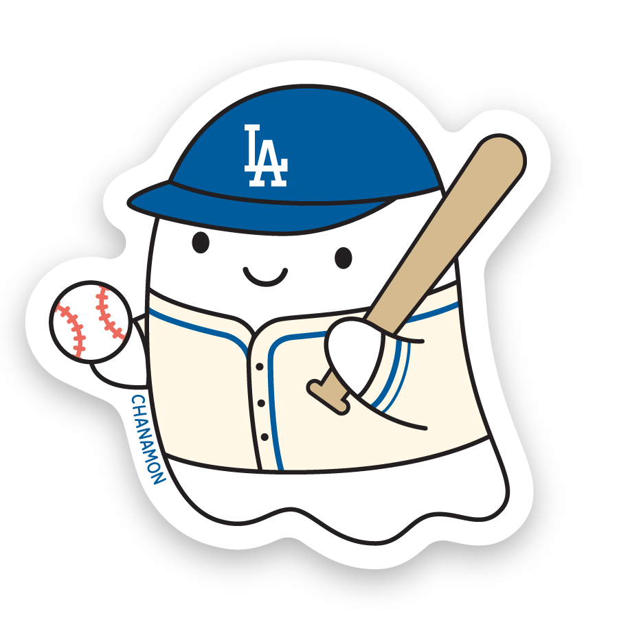 LA Dodgers Baseball Ghost Sticker