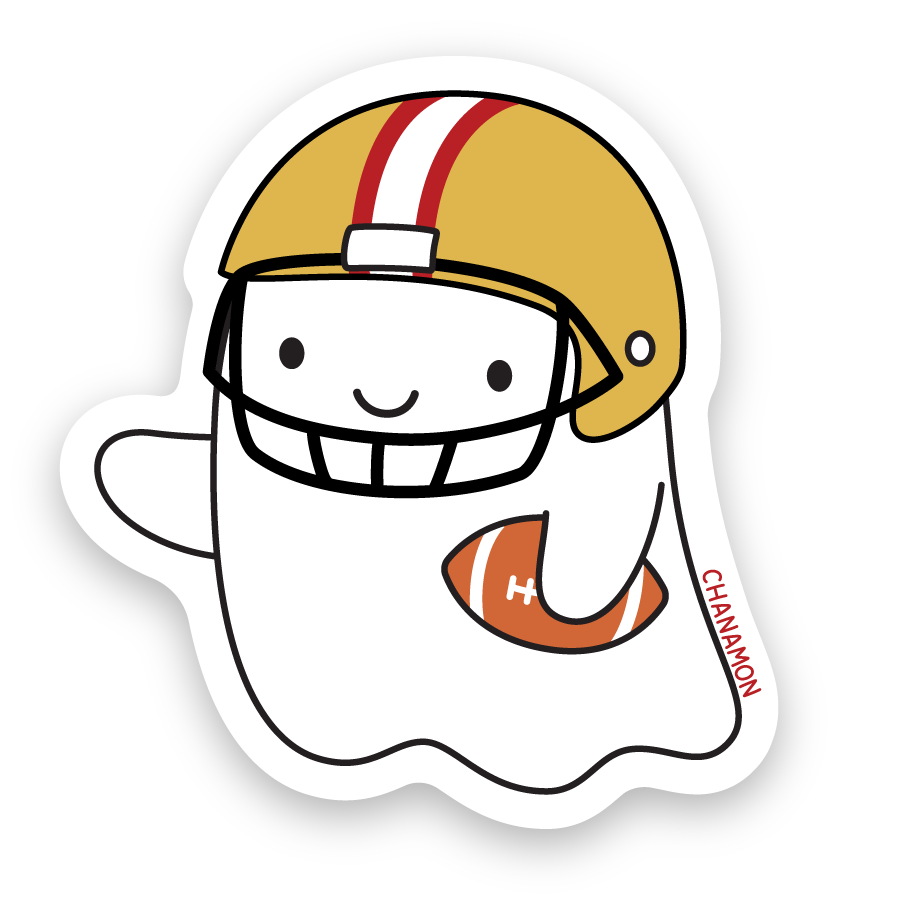 49ers Football Ghost Sticker