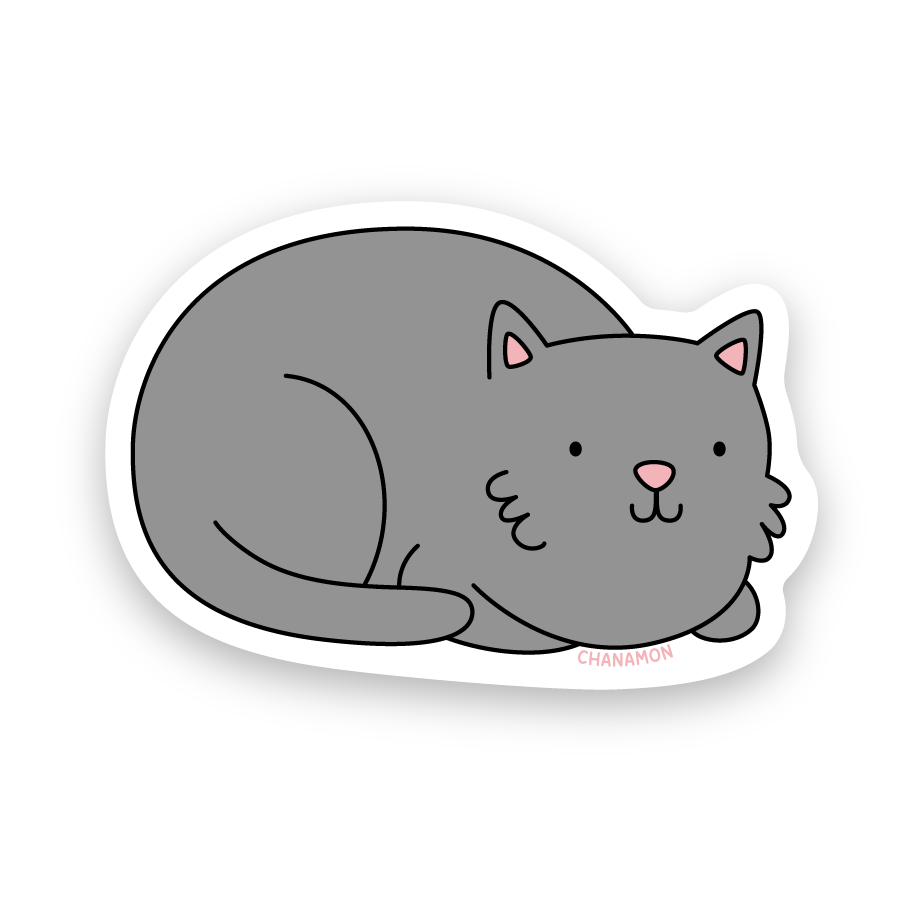 Grey Cat Loaf Sticker