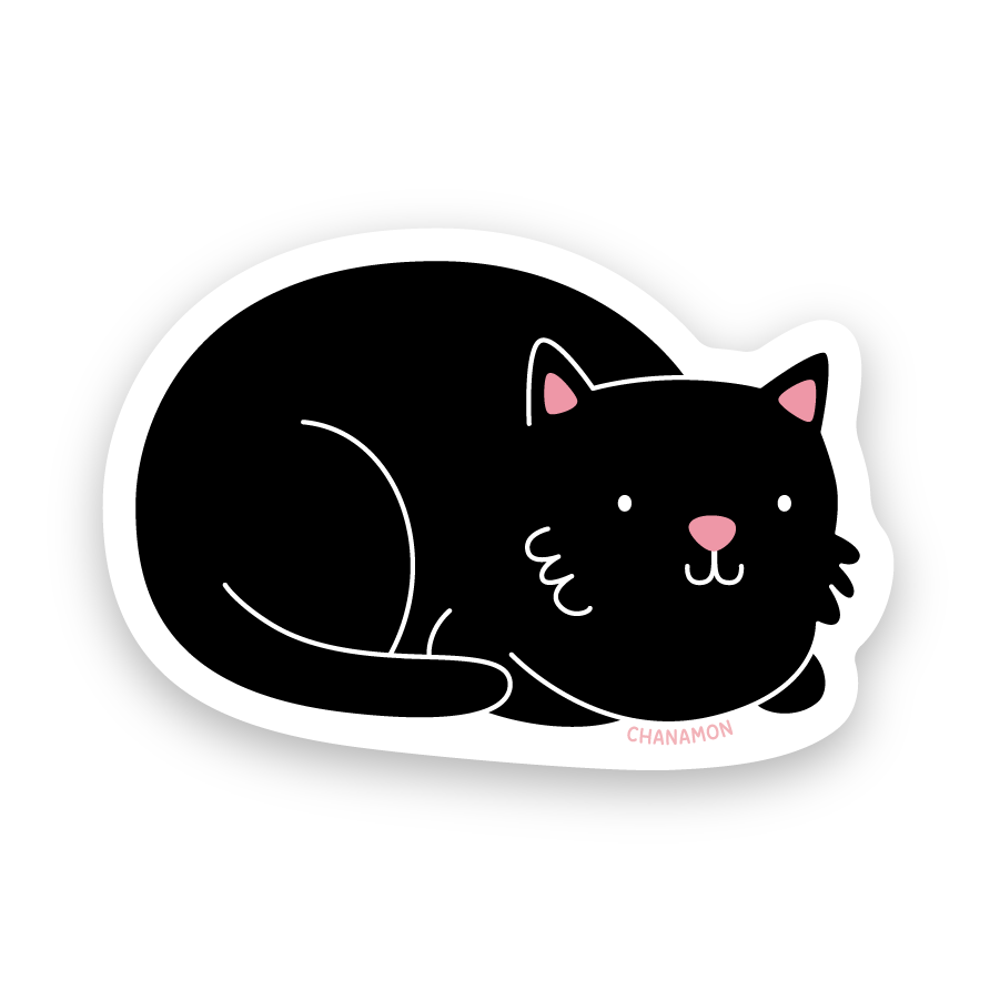 Black Cat Loaf Sticker