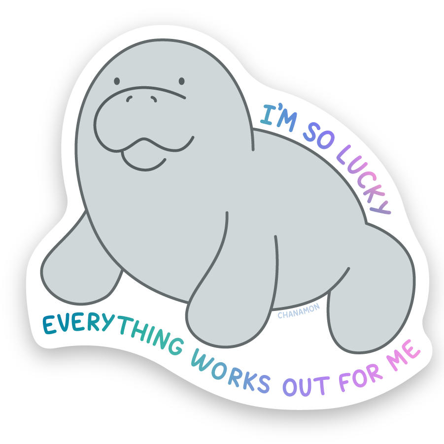 Manifesting Manatee Lucky Sticker