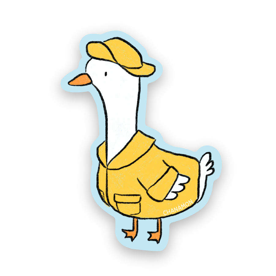 Raincoat Goose Sticker