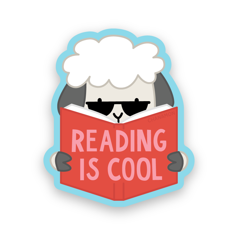 Reading is Cool Sheep Sticker