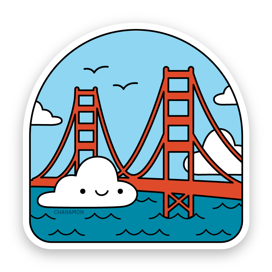 Karl and the Bridge San Francisco Sticker