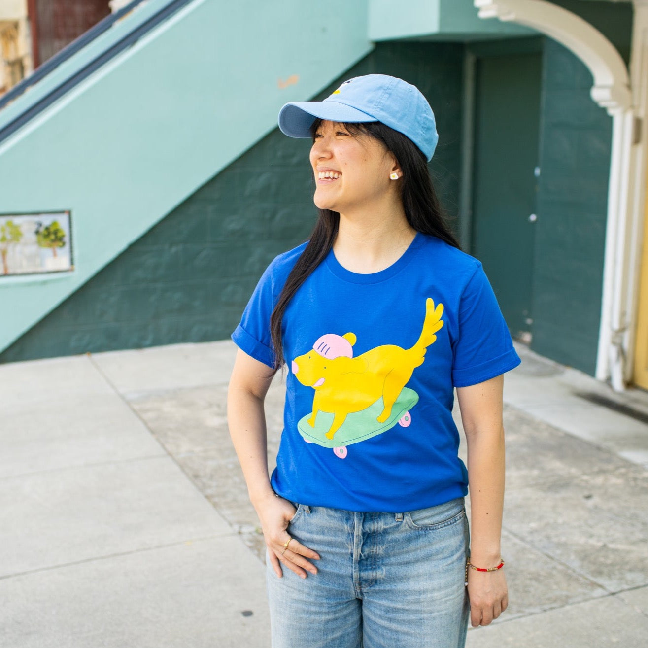 Skateboarding Dog Unisex Tee