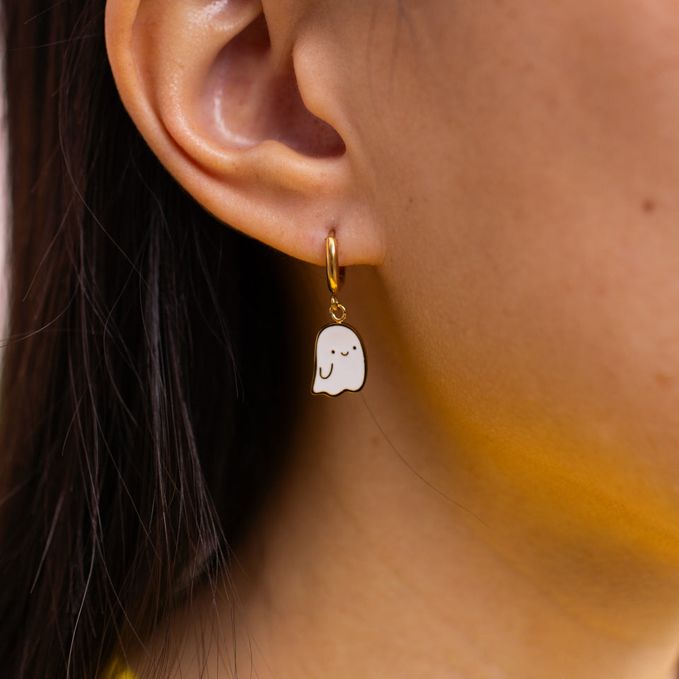 Ghost Huggie Hoop Earrings
