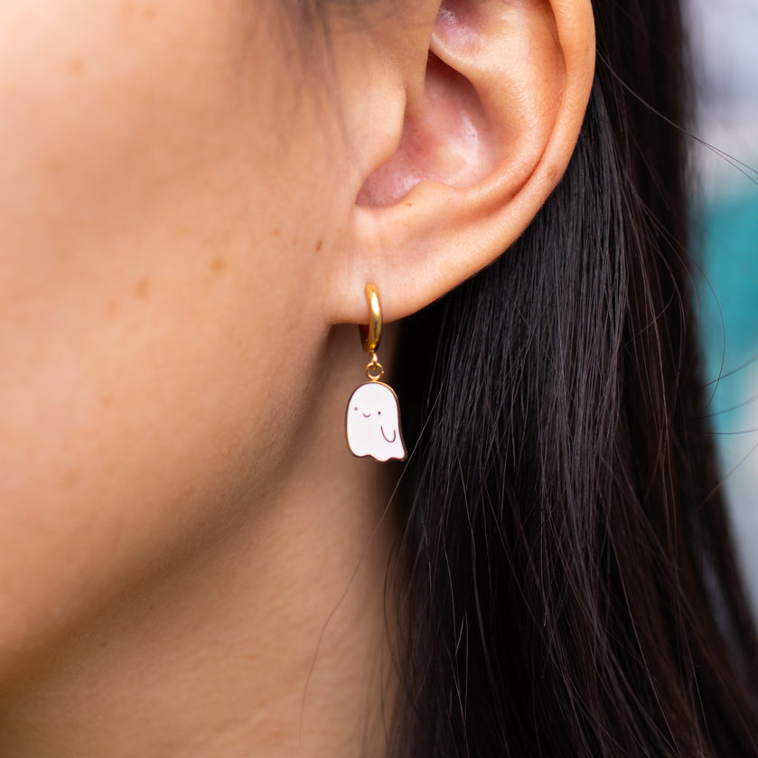 Ghost Huggie Hoop Earrings