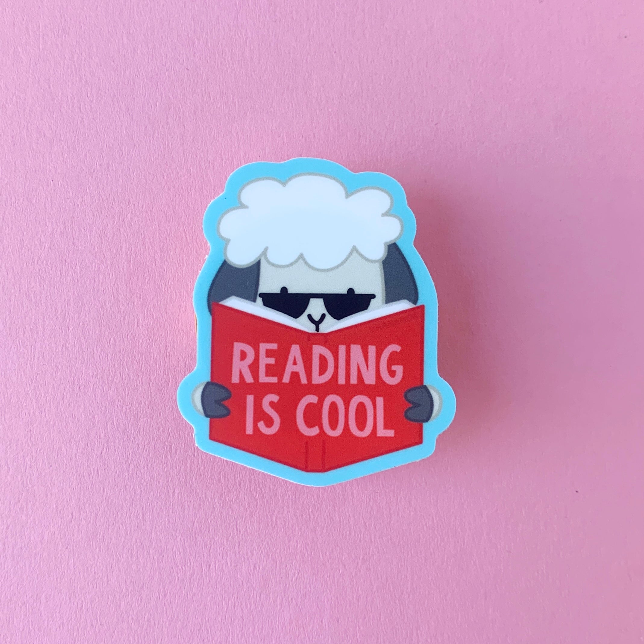 Reading is Cool Sheep Sticker