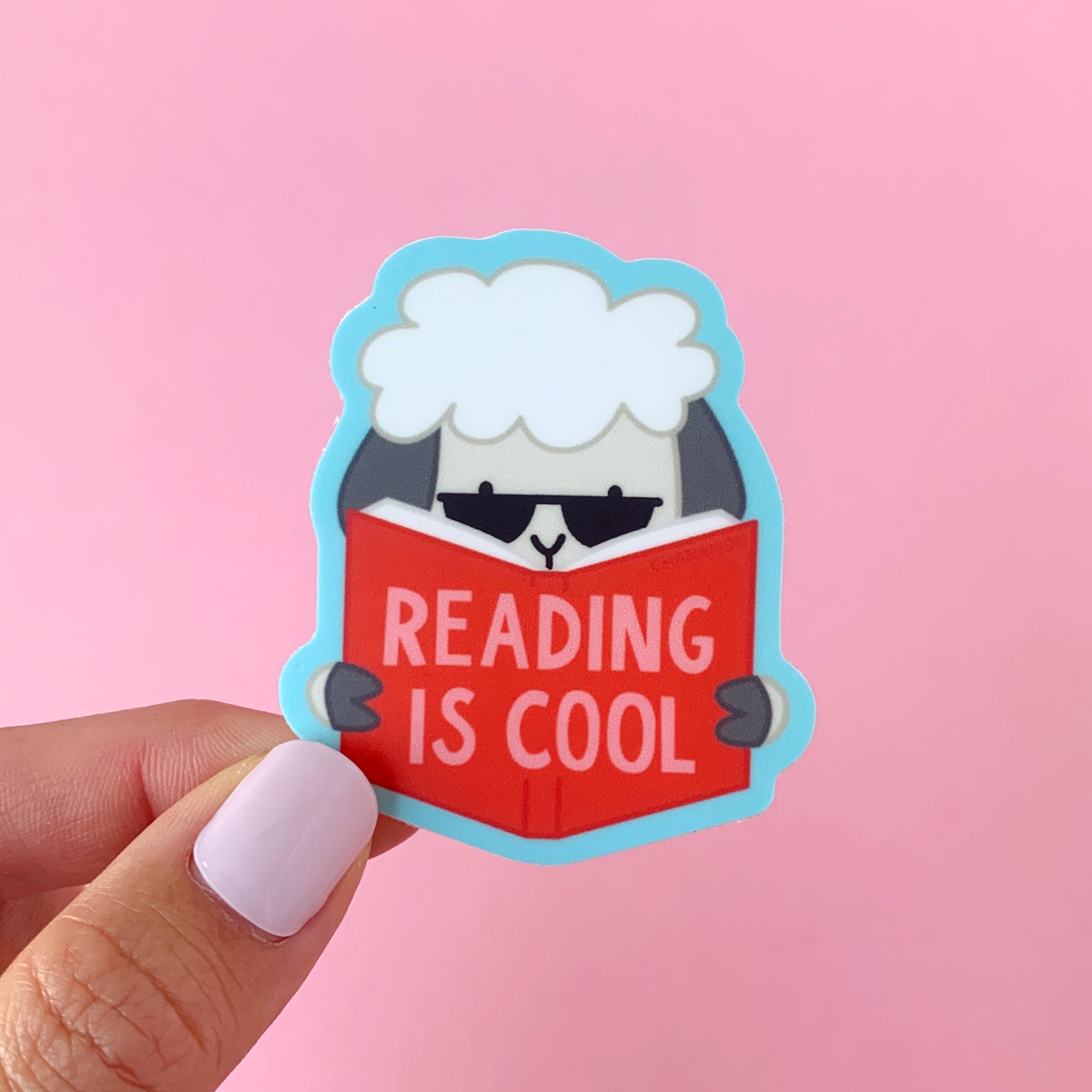 Reading is Cool Sheep Sticker