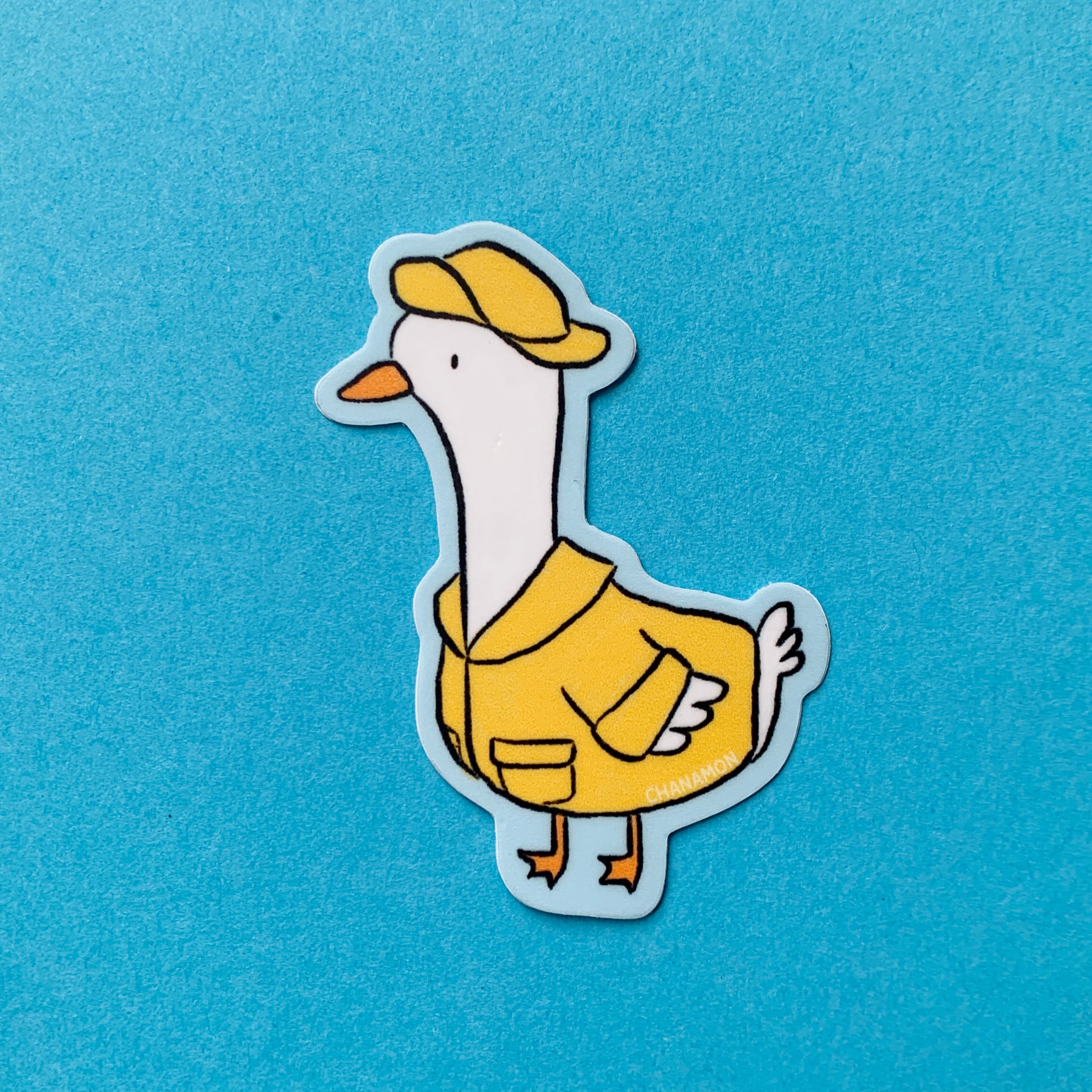 Raincoat Goose Sticker
