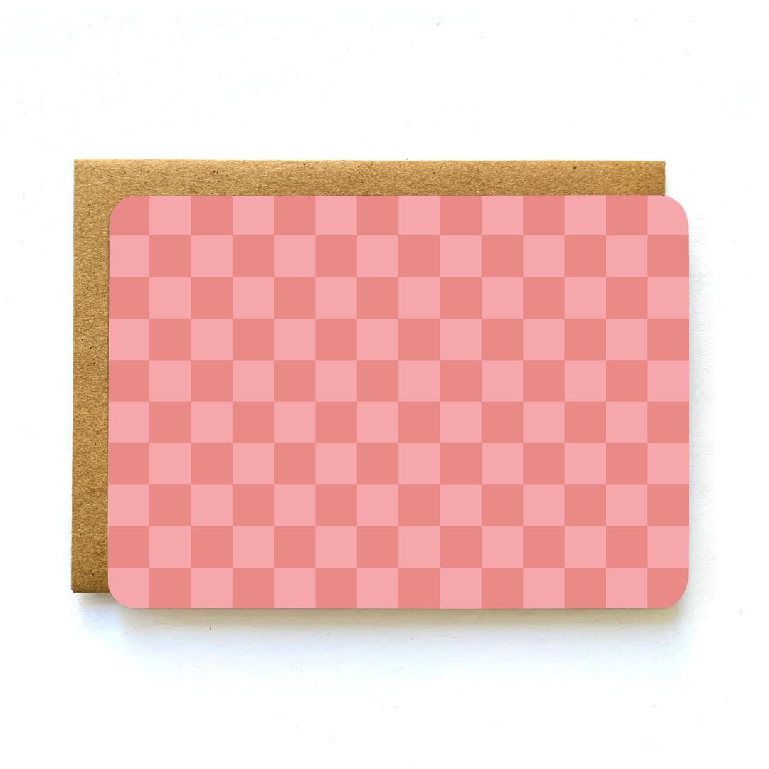 Pink Checker Mini Notecard Set