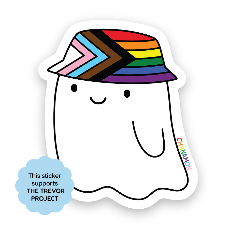 Progress Pride Ghost Sticker