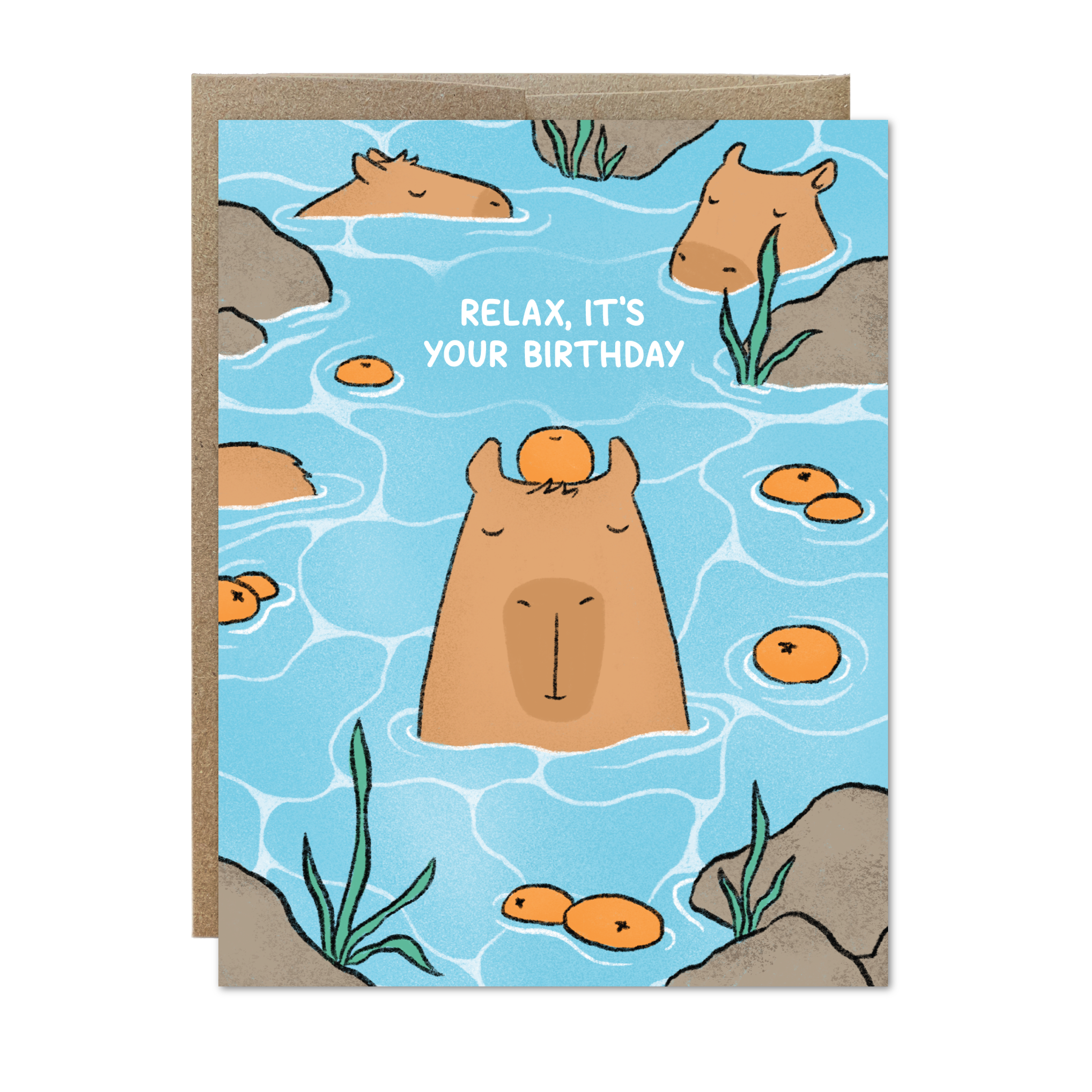 Relax Capybara Birthday Card