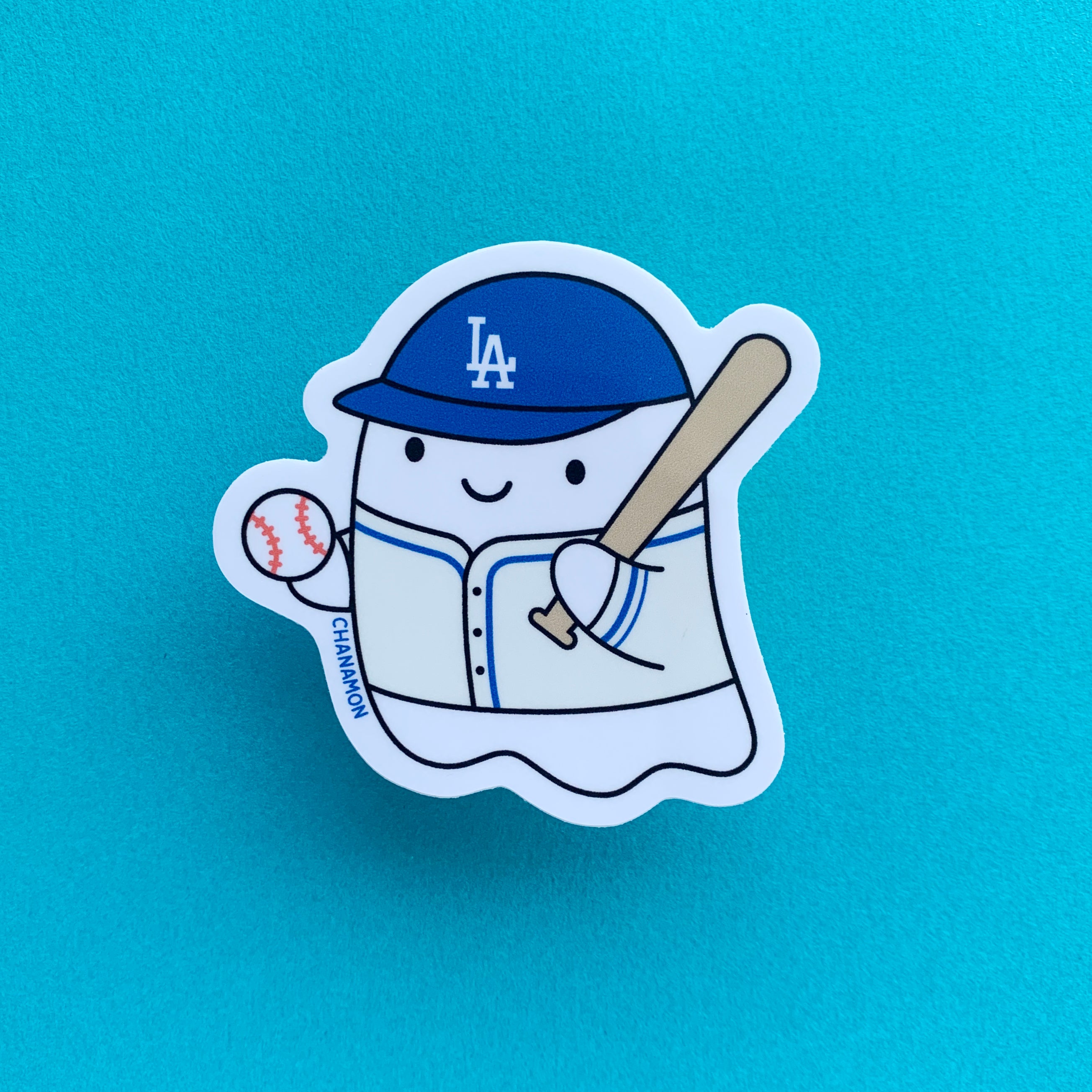 LA Dodgers Baseball Ghost Sticker