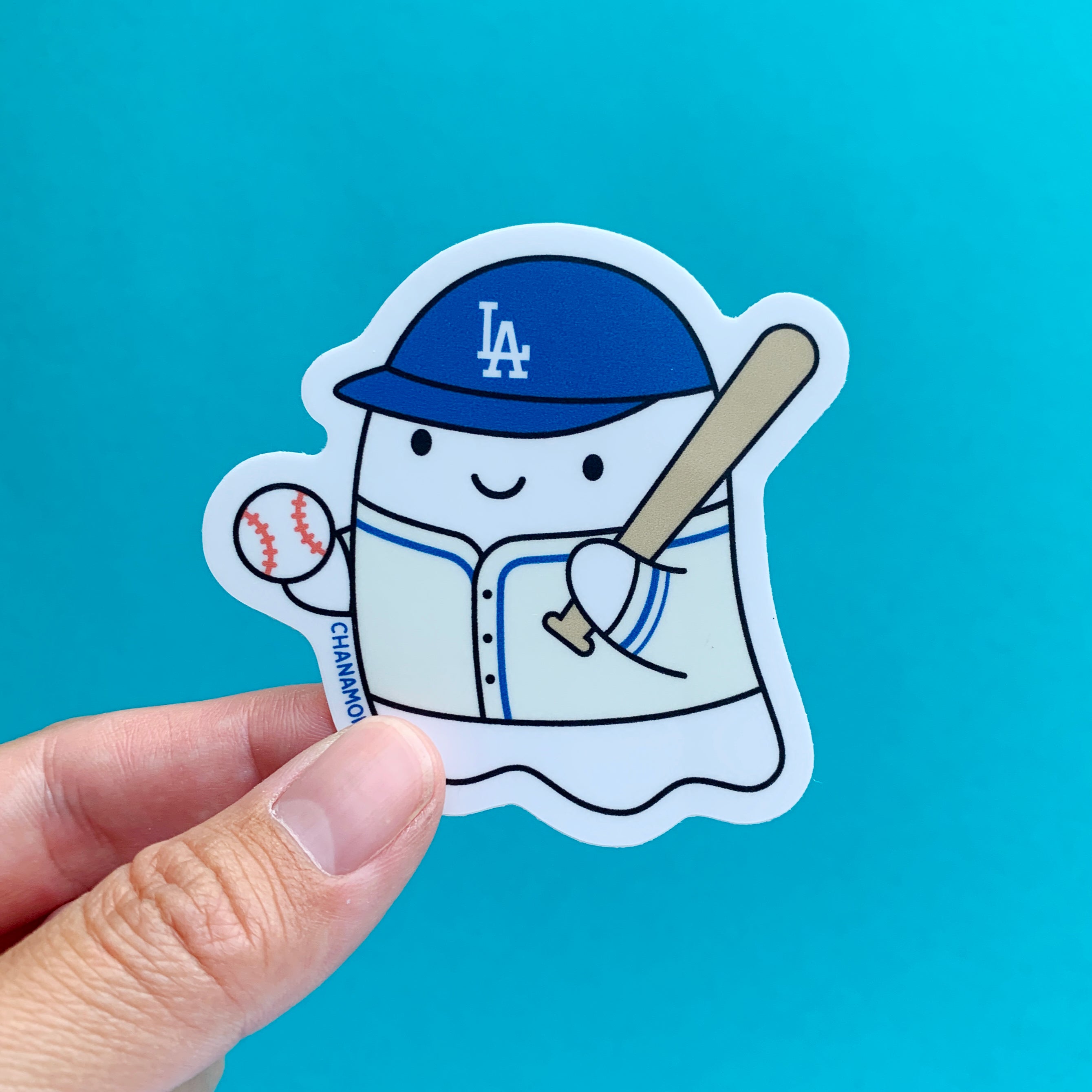 LA Dodgers Baseball Ghost Sticker