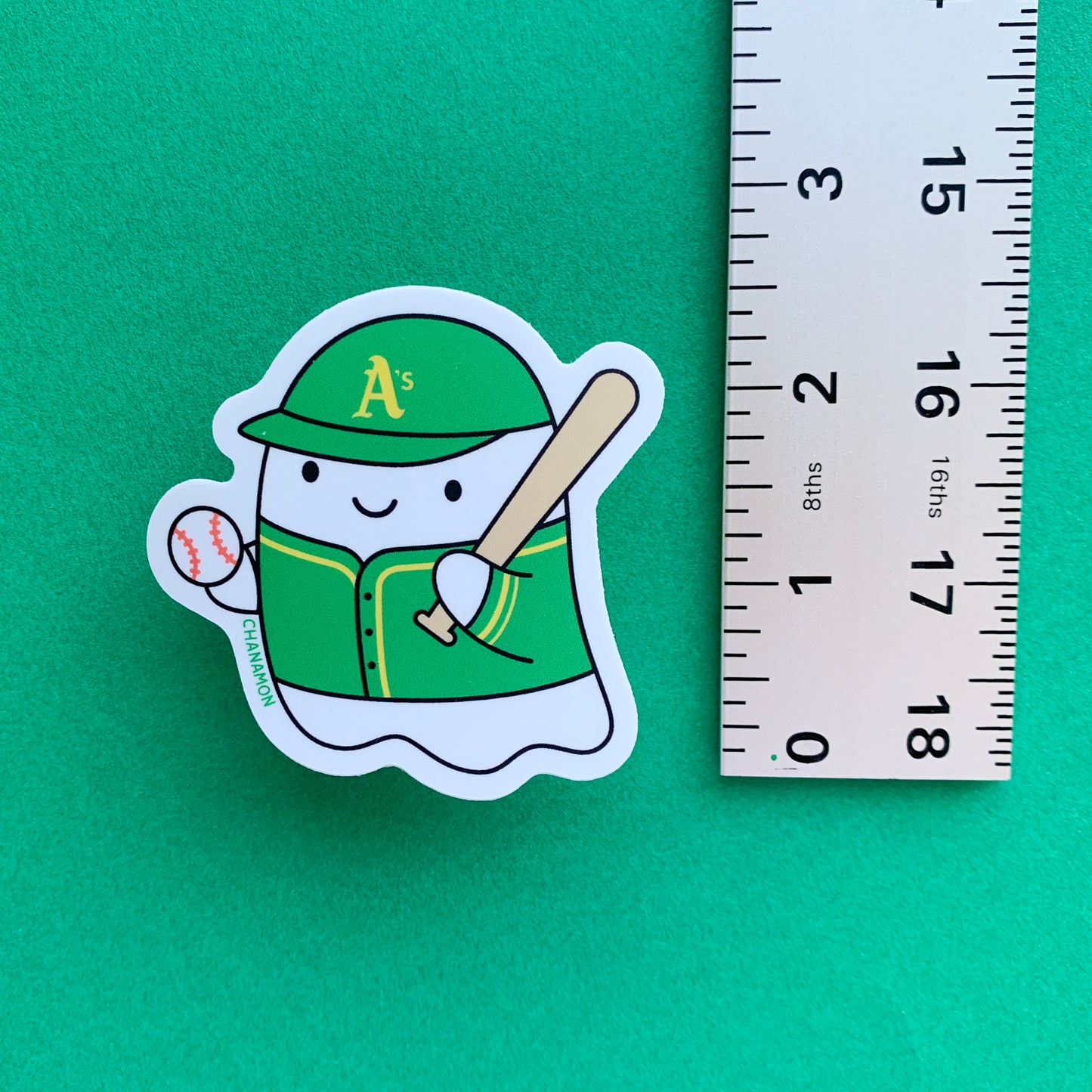 Oakland A's Baseball Ghost Sticker