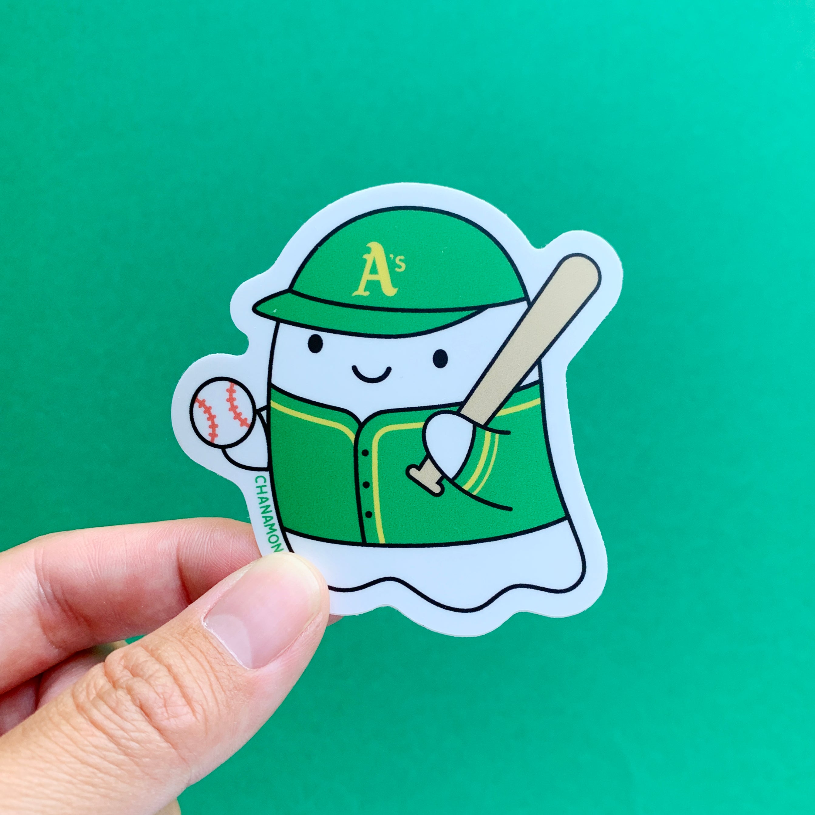 Oakland A's Baseball Ghost Sticker