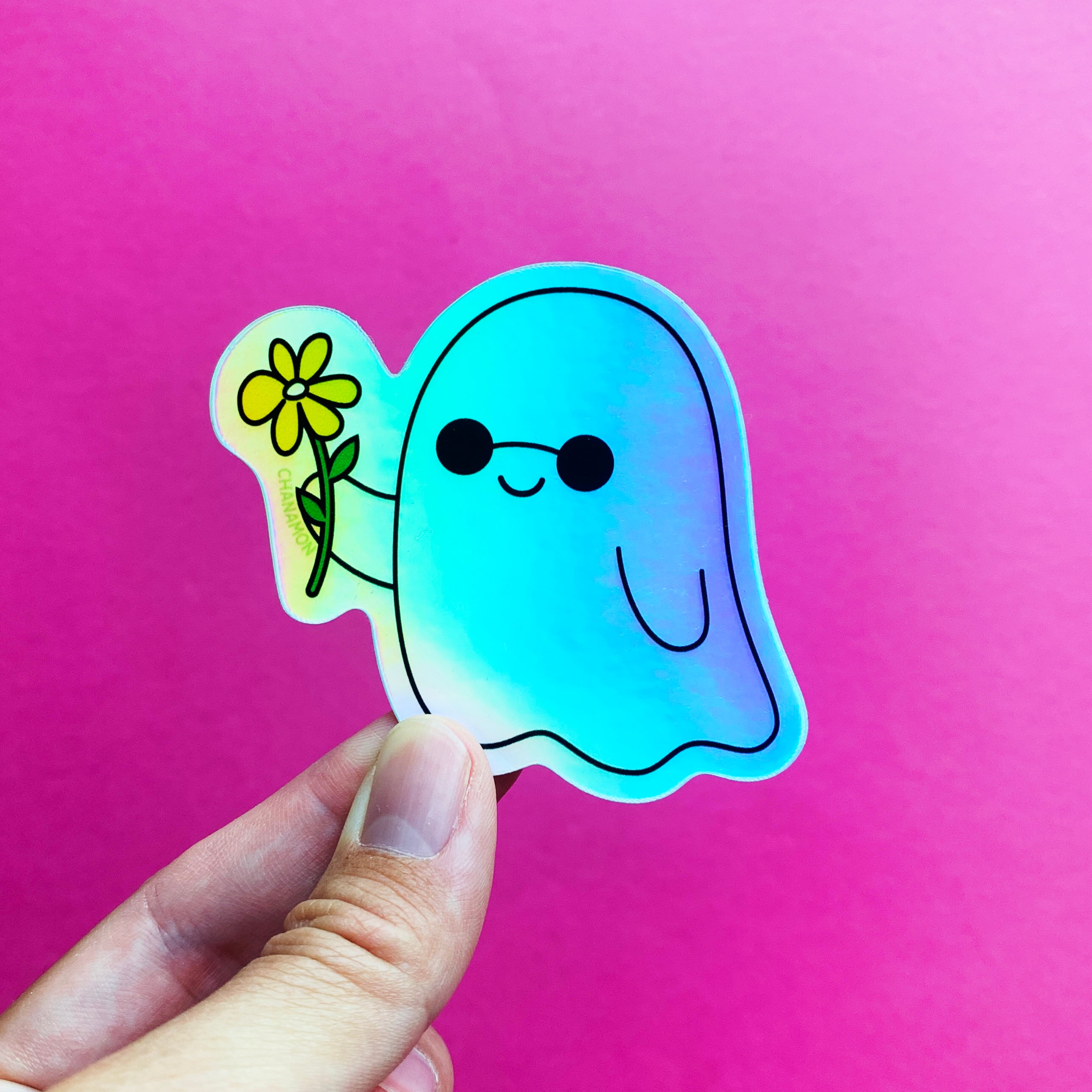 Hippie Ghost Holographic Sticker