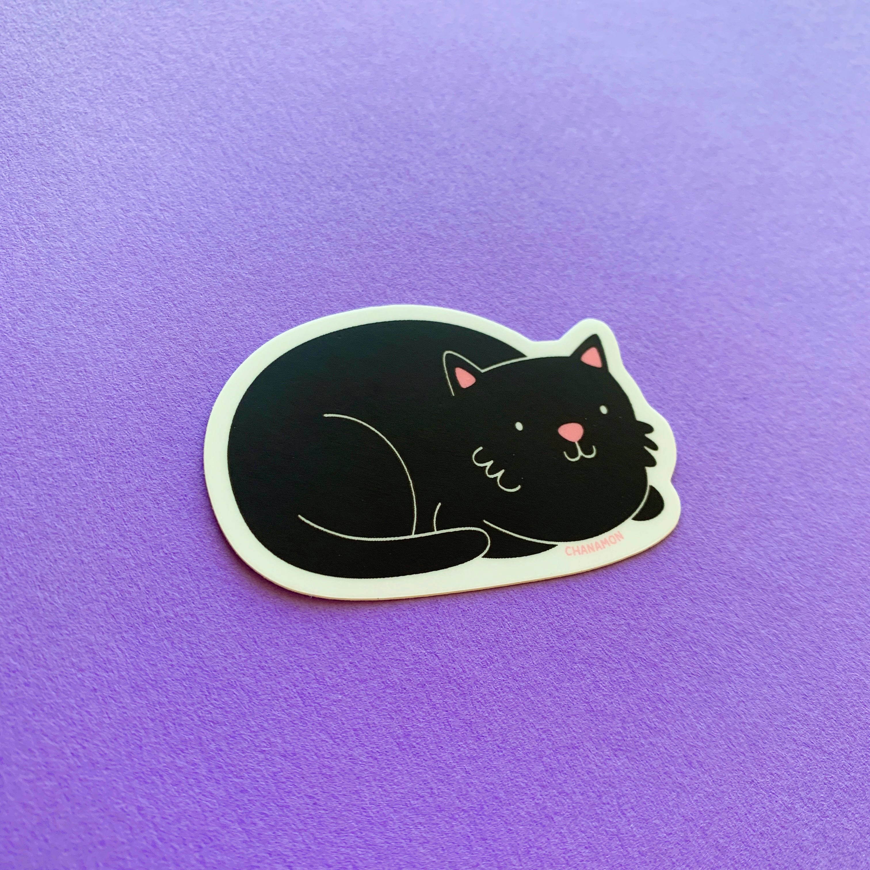 Black Cat Loaf Sticker