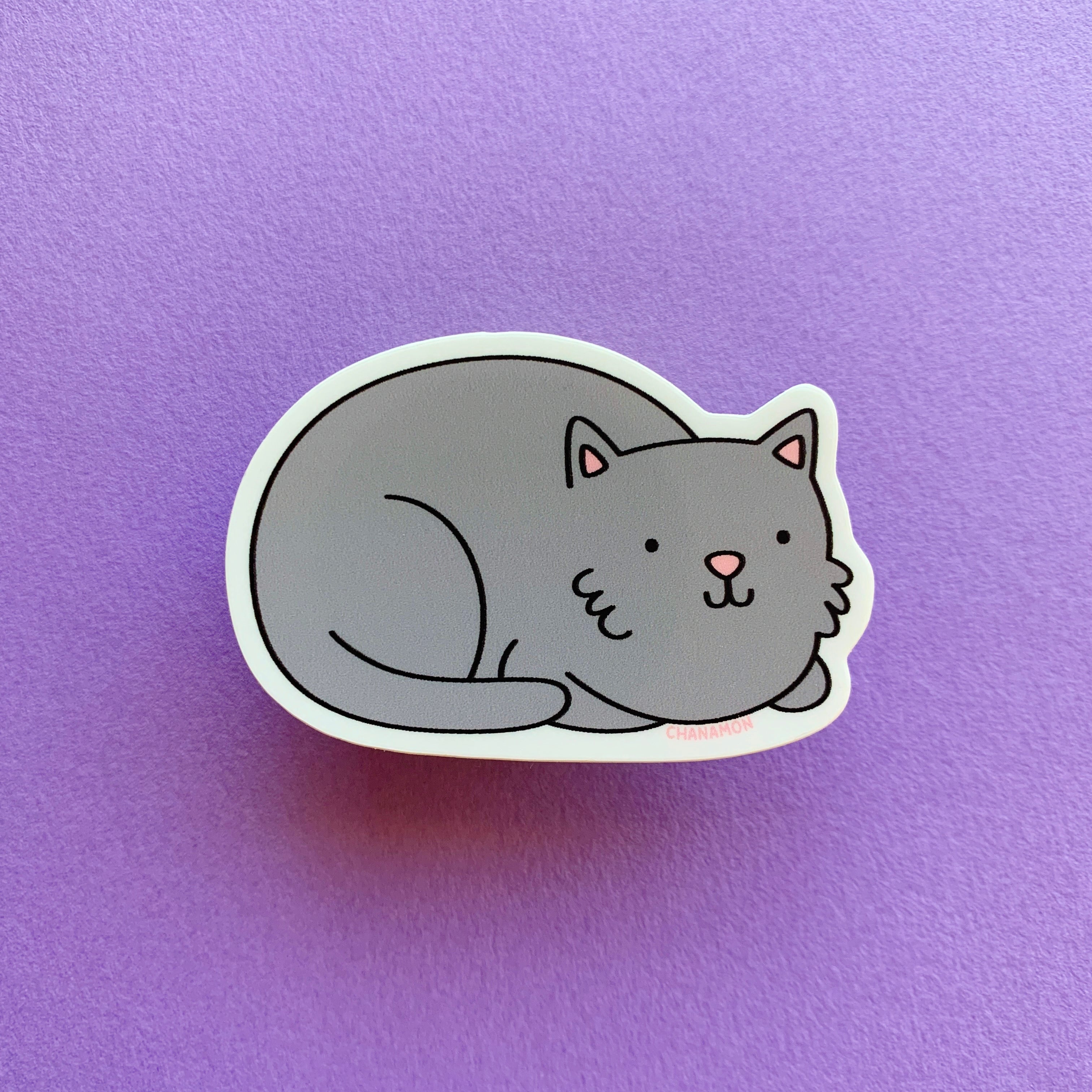 Grey Cat Loaf Sticker