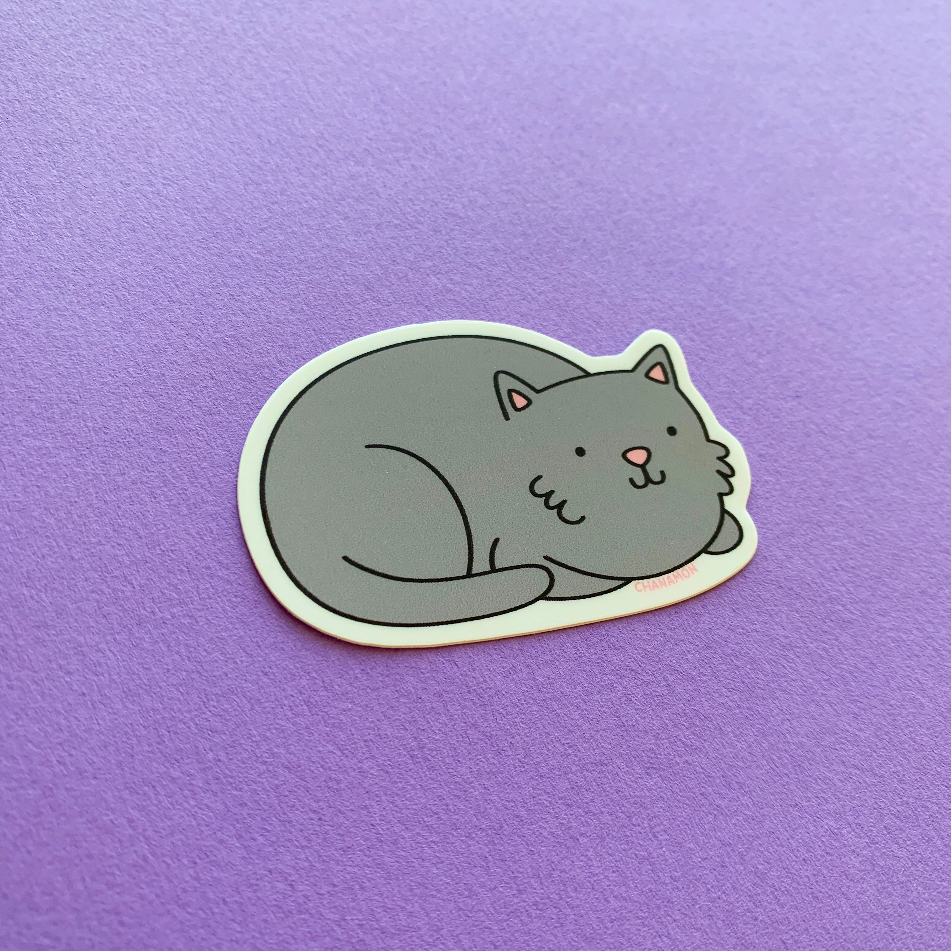 Grey Cat Loaf Sticker