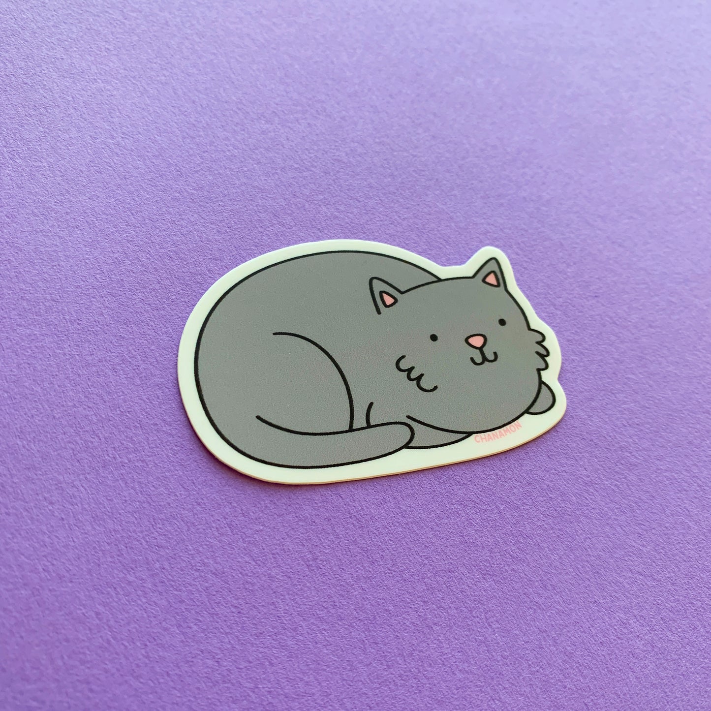 Grey Cat Loaf Sticker