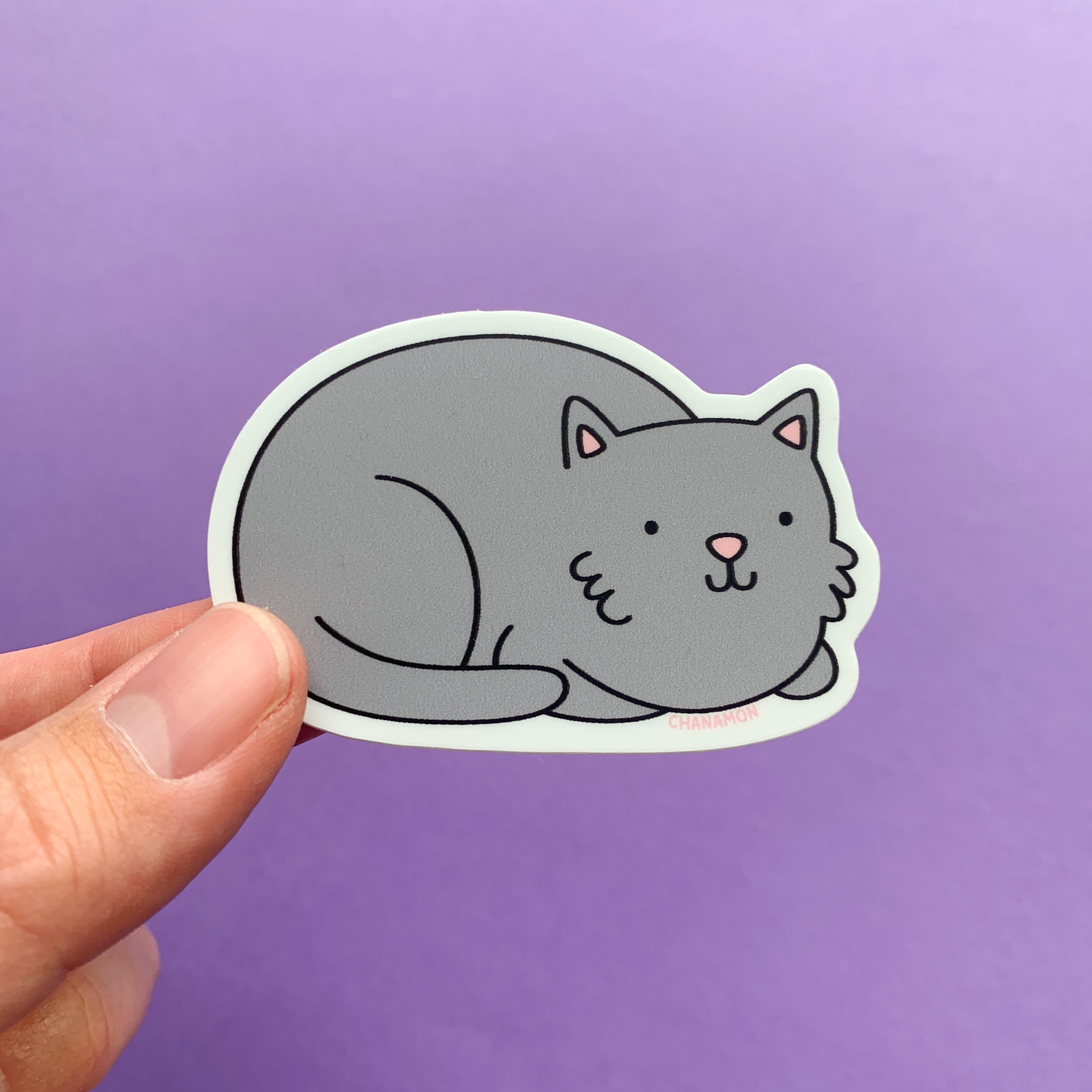 Grey Cat Loaf Sticker