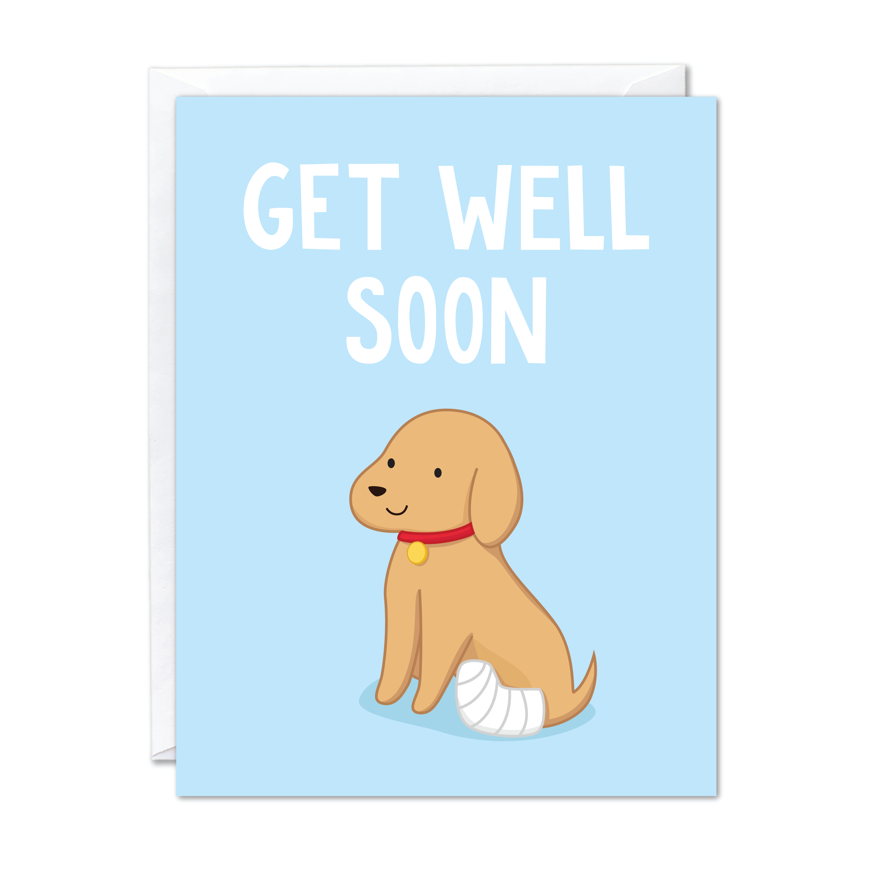 Dandelion Stationery - Pet Dog Get Well Card #DFL530 Dandelion Stationery - Pet Dog Get Well Card #DFL530