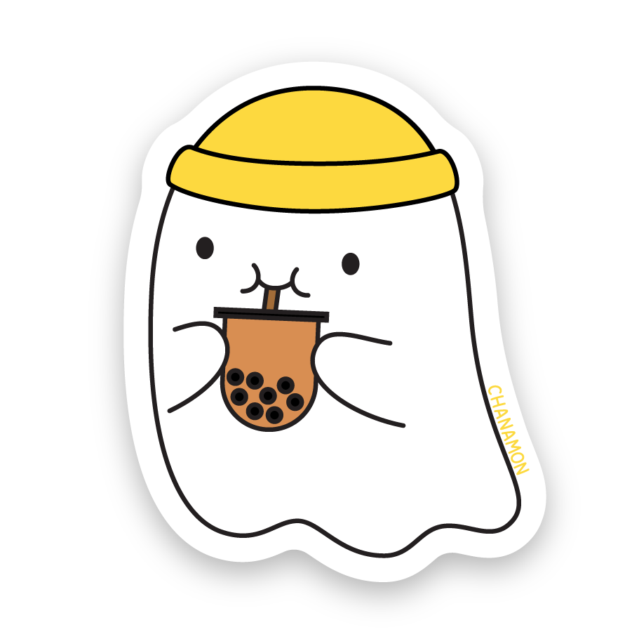 Bubble Tea Ghost Sticker