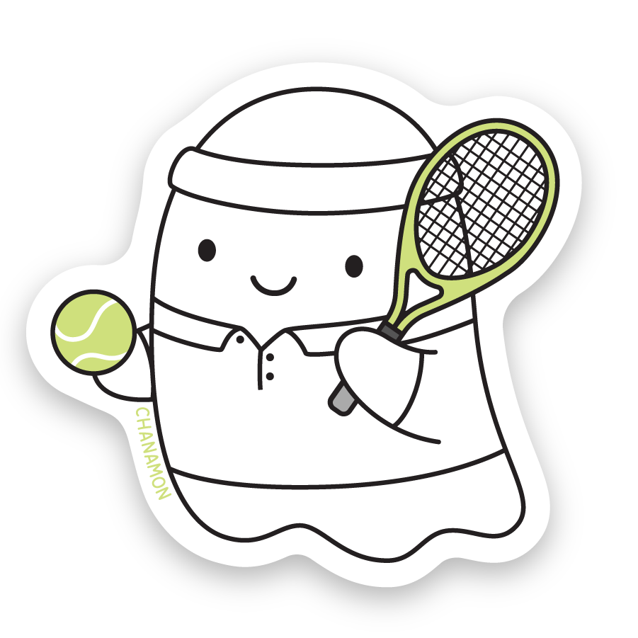 Tennis Ghost Sticker