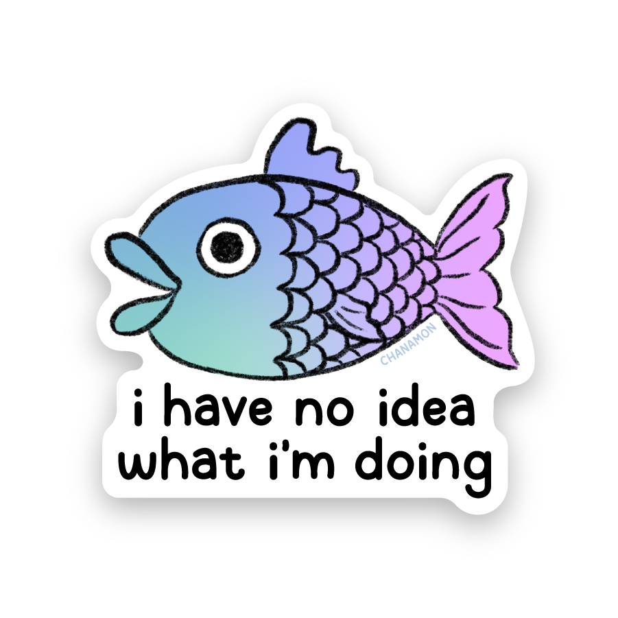 Clueless Fish Holographic Sticker