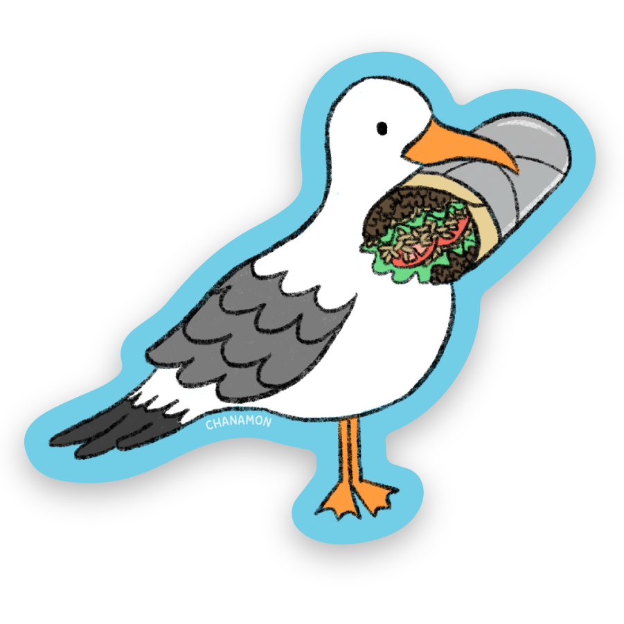 Seagull with Burrito Sticker