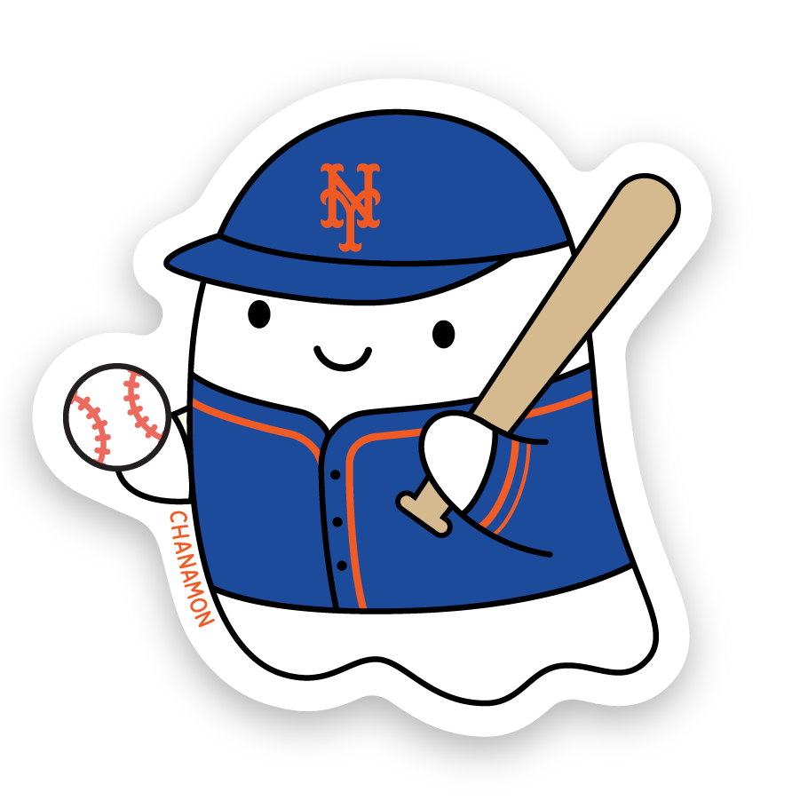 New York Mets Baseball Ghost Sticker