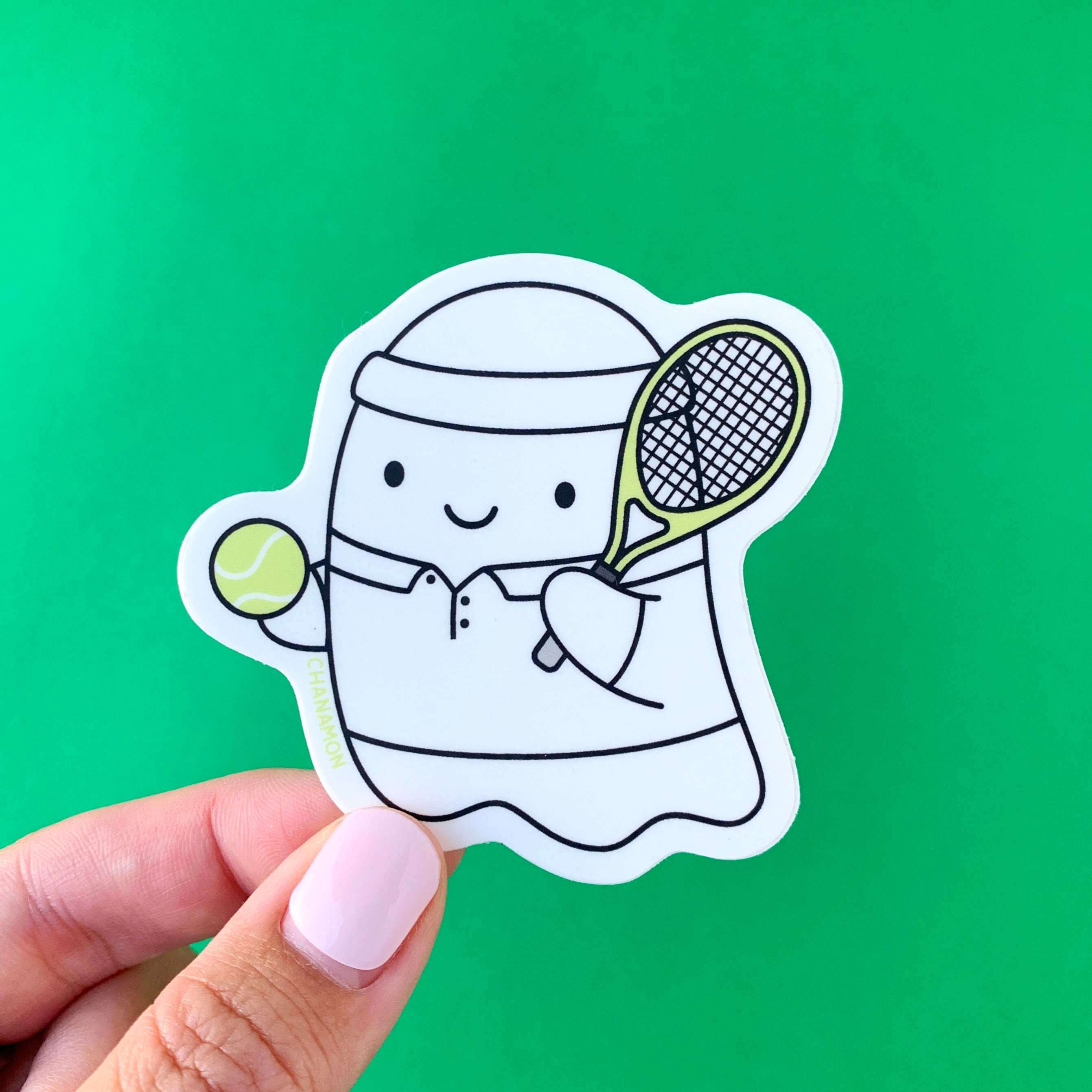 Tennis Ghost Sticker