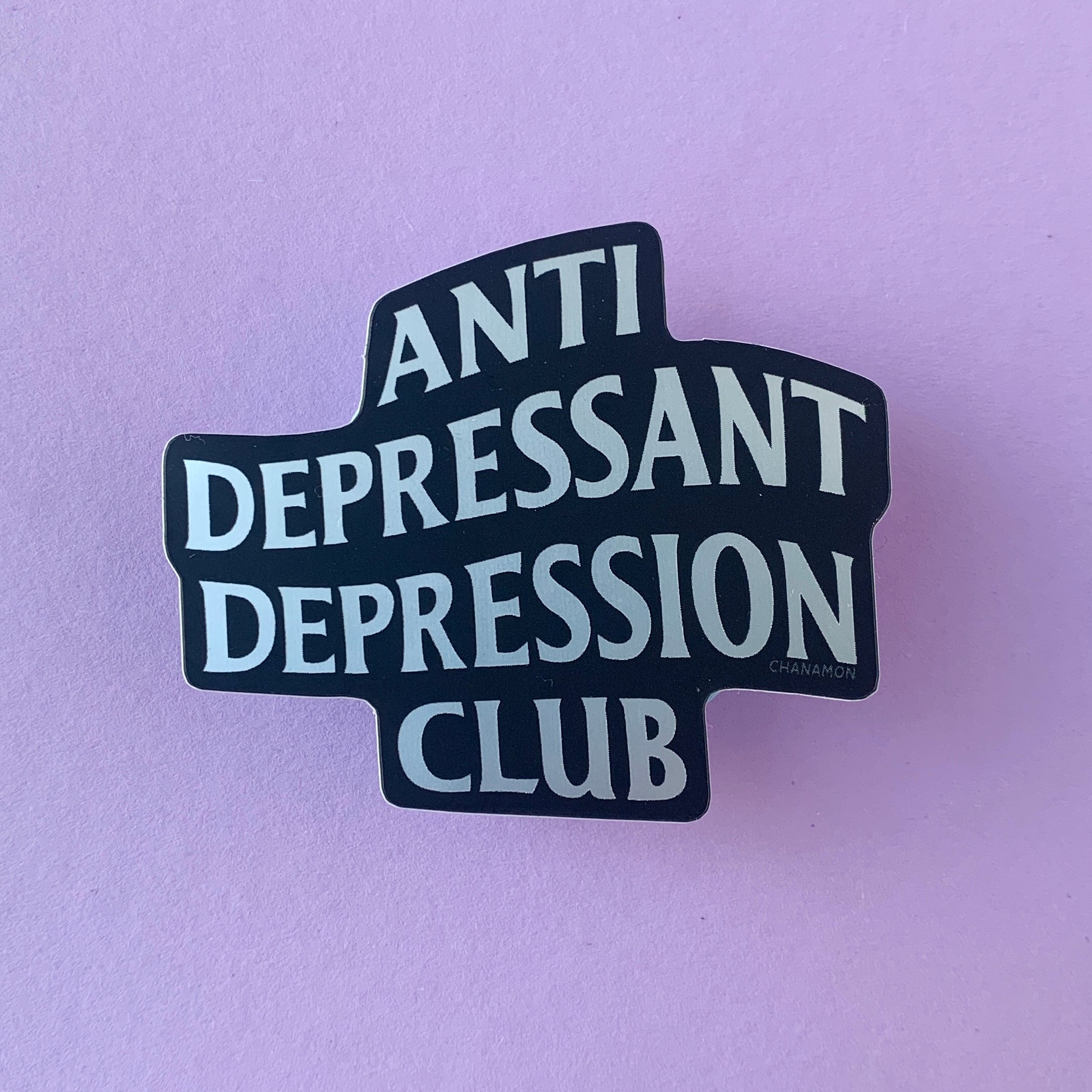 Anti-Depressant Depression Club Holographic Sticker