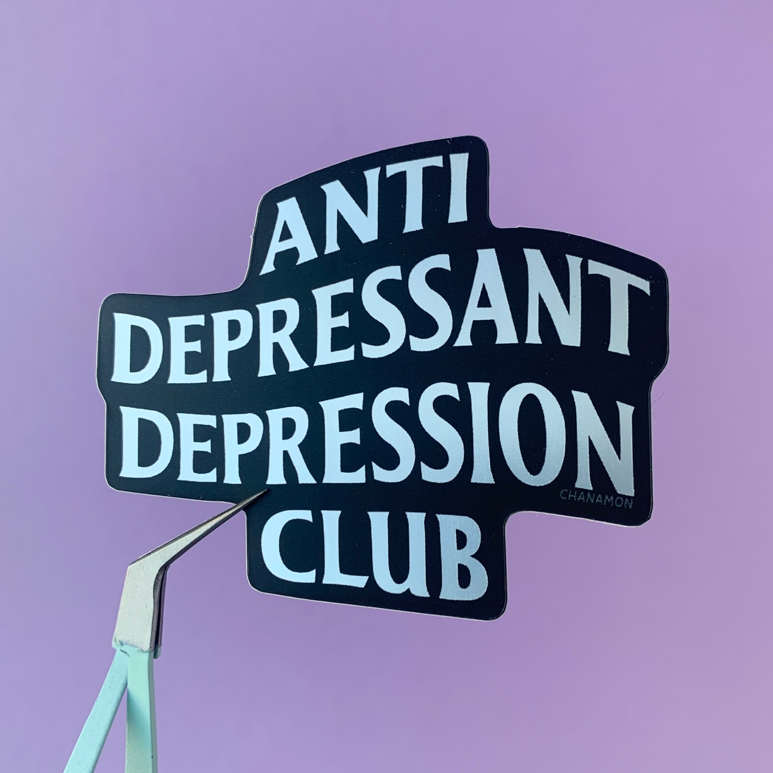 Anti-Depressant Depression Club Holographic Sticker