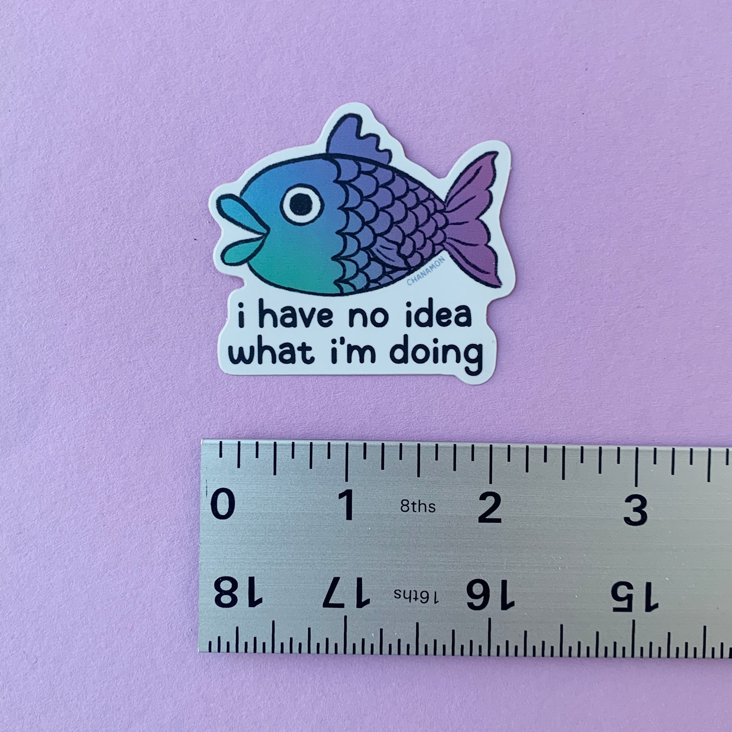 Clueless Fish Holographic Sticker