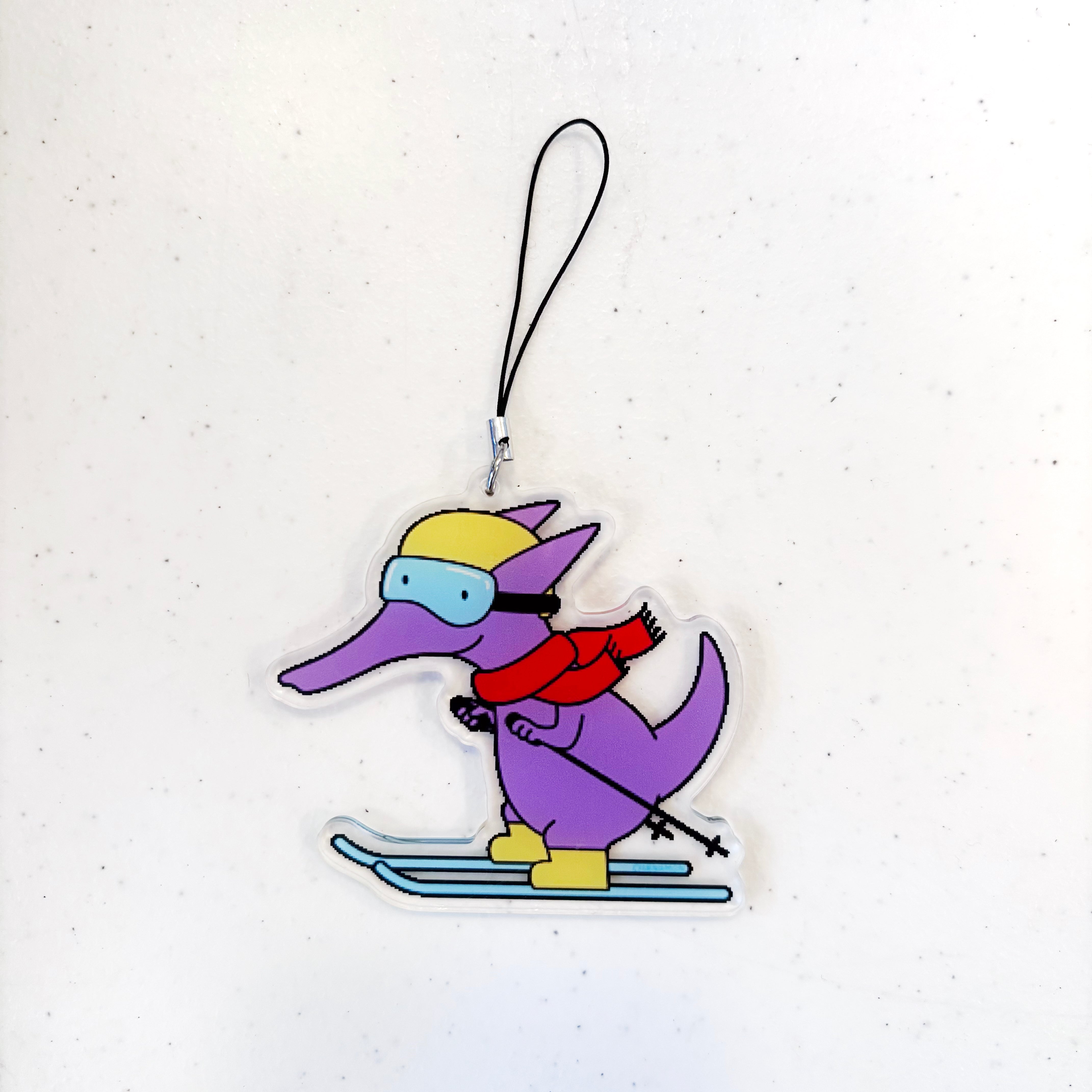 Skiing Aardvark Ornament