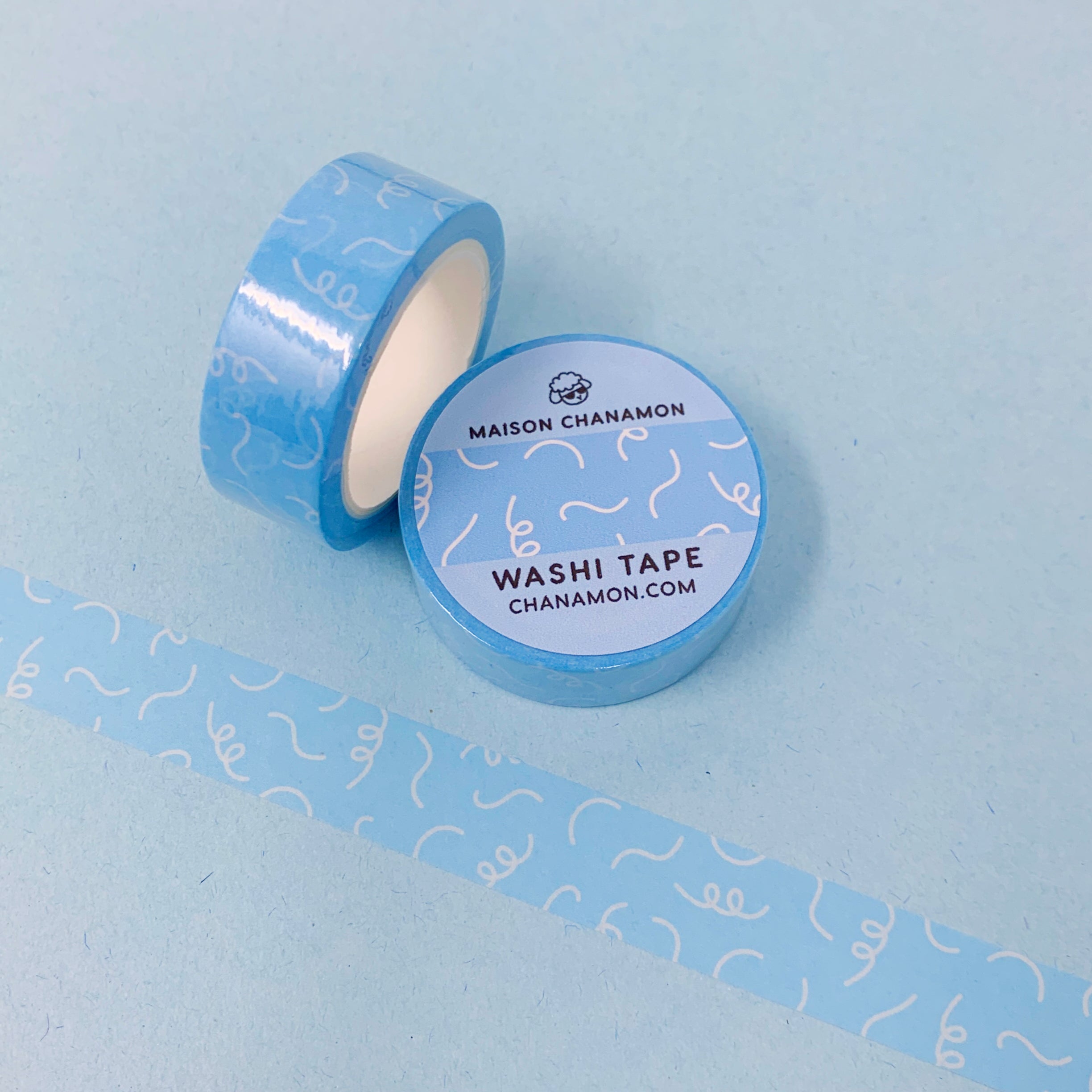 Blue Squiggle Washi Tape