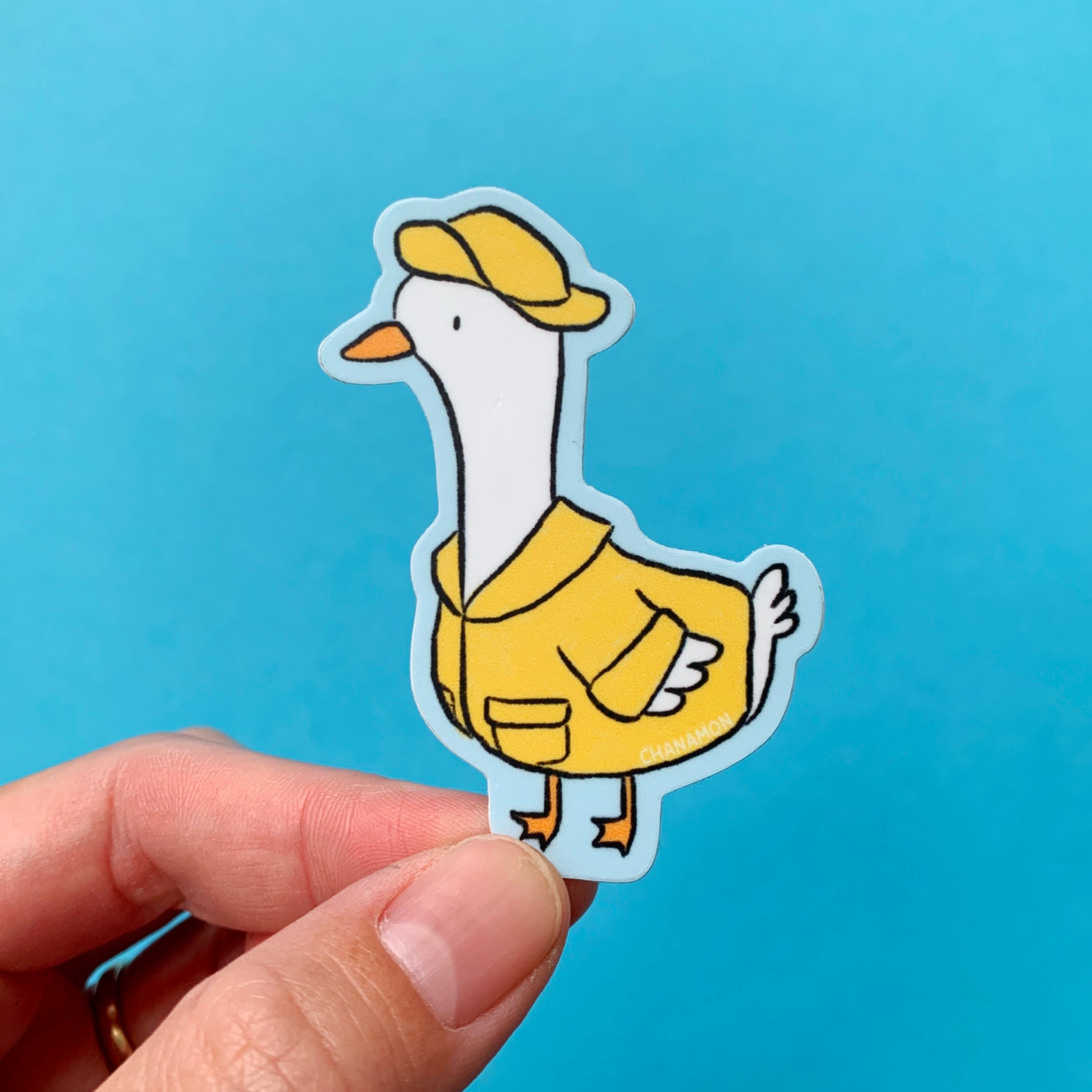 Raincoat Goose Sticker