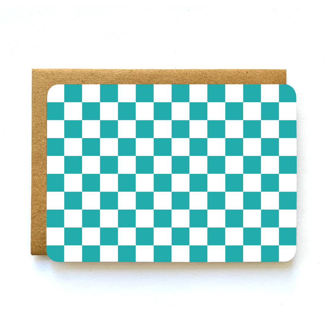 Green Checker Mini Notecard Set