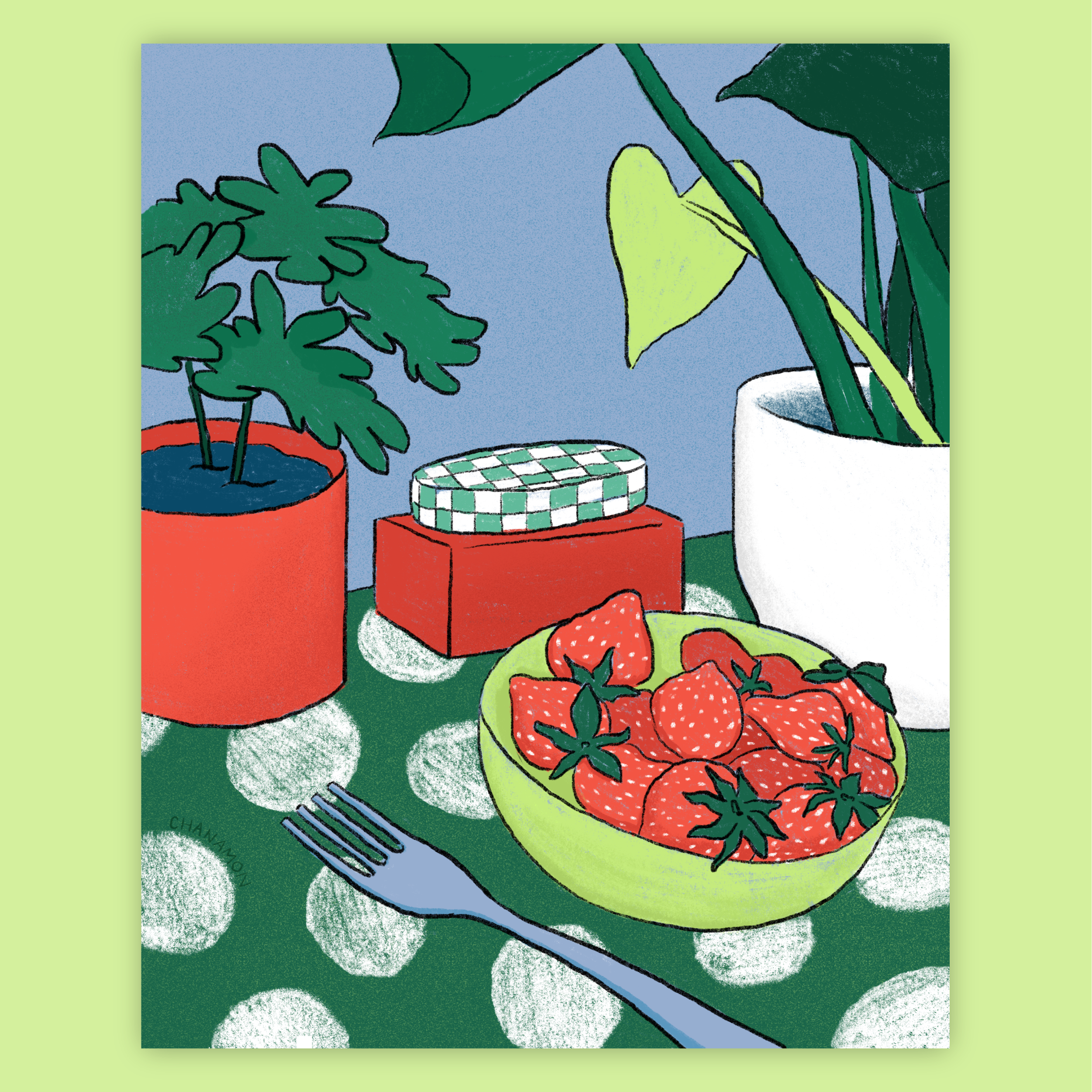 Strawberries Still Life Print