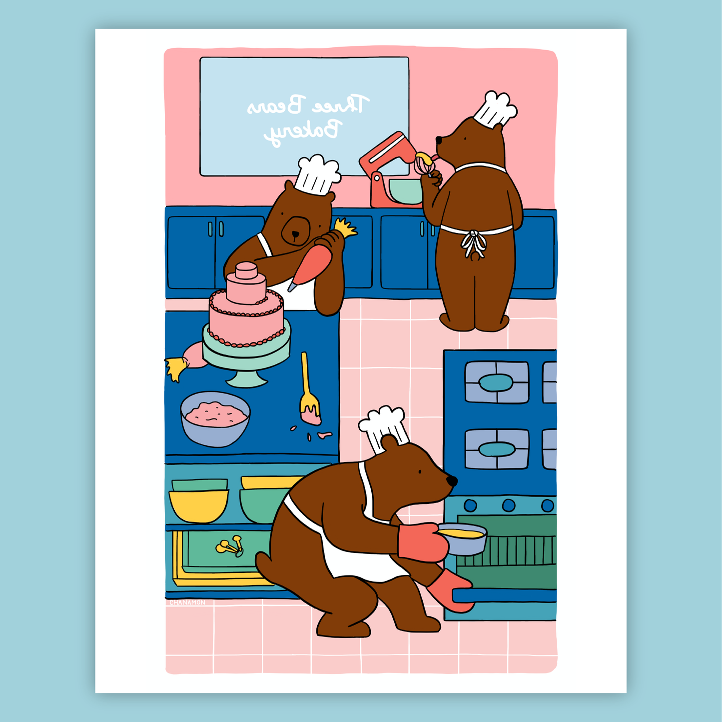 Three Bears Bakery Print