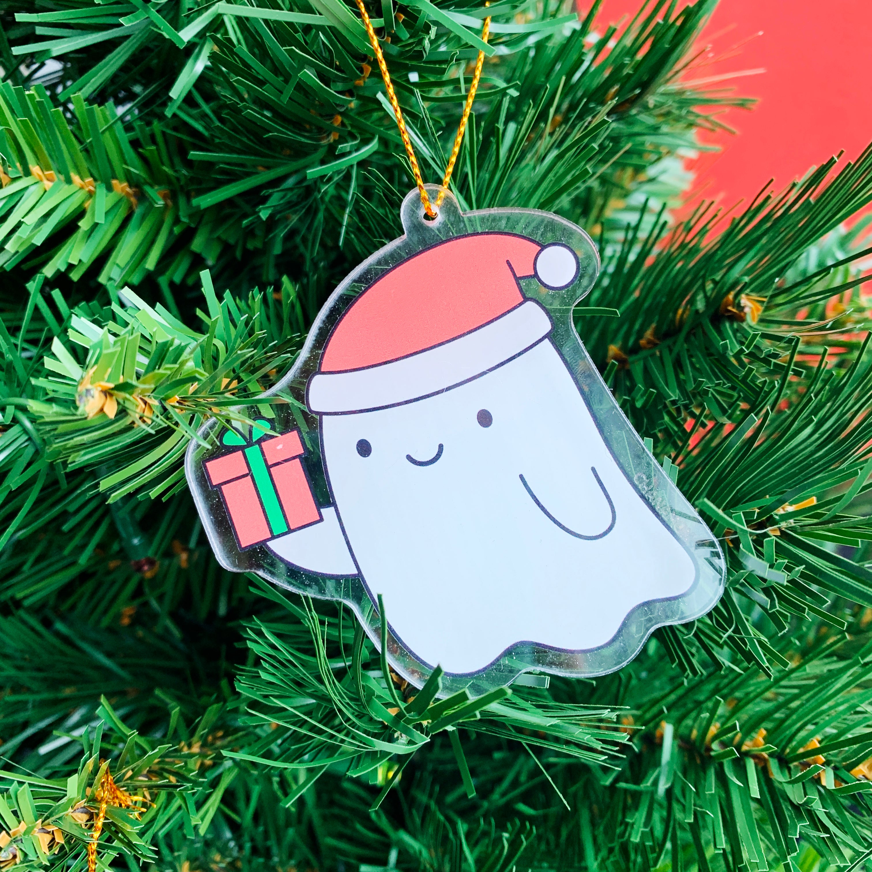 Santa Ghost Ornament