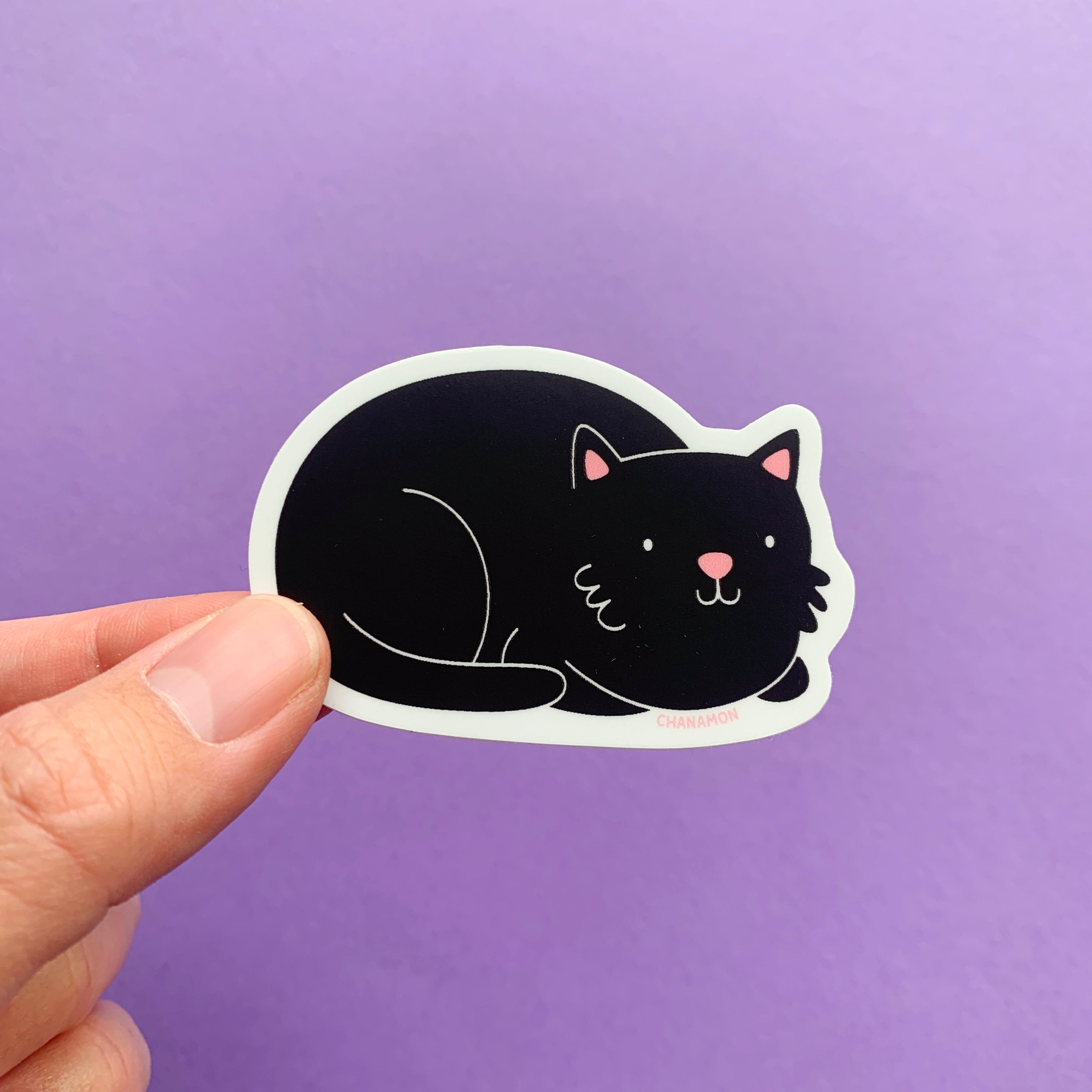 Black Cat Loaf Sticker