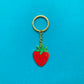 Strawberry Metal Keychain